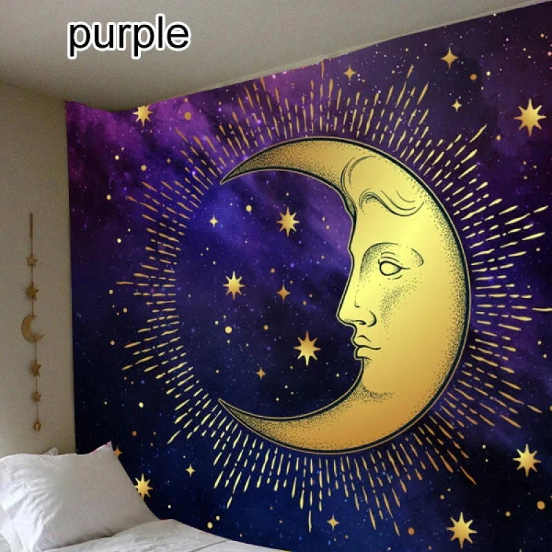 

Sun and Moon Psychedelic Trumpet Tapestry Bohemian Decorative Wall Hanging Bedroom Background Wall Cloth Wall Decoration
