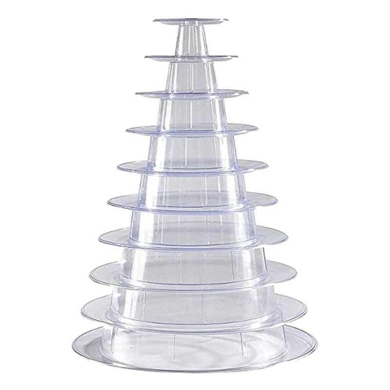 

10 Tier Cupcake Holder Stand,Round Macaron Tower Stand,Clear Cake Display Rack for Wedding Birthday Party Decor