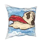 Квадратный чехол для подушки с изображением летающего мопса, винтажные наволочки для диванной подушки