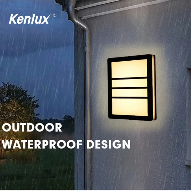 Пластиковый настенный светильник Kenlux для ванной комнаты 20 Вт светодиодный