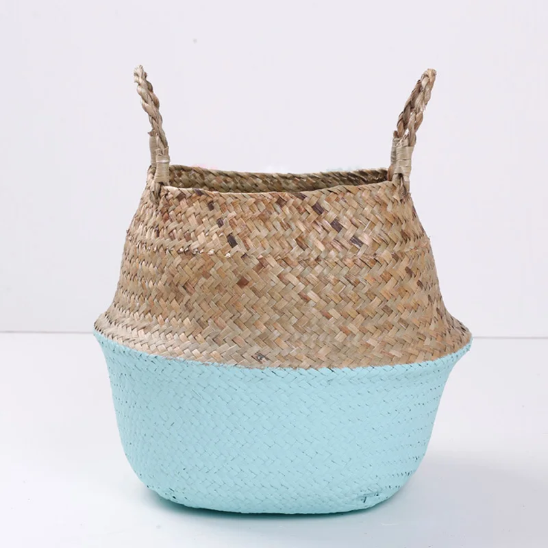 Соломенная Корзина из водорослей плетеная косметическая сумка для хранения