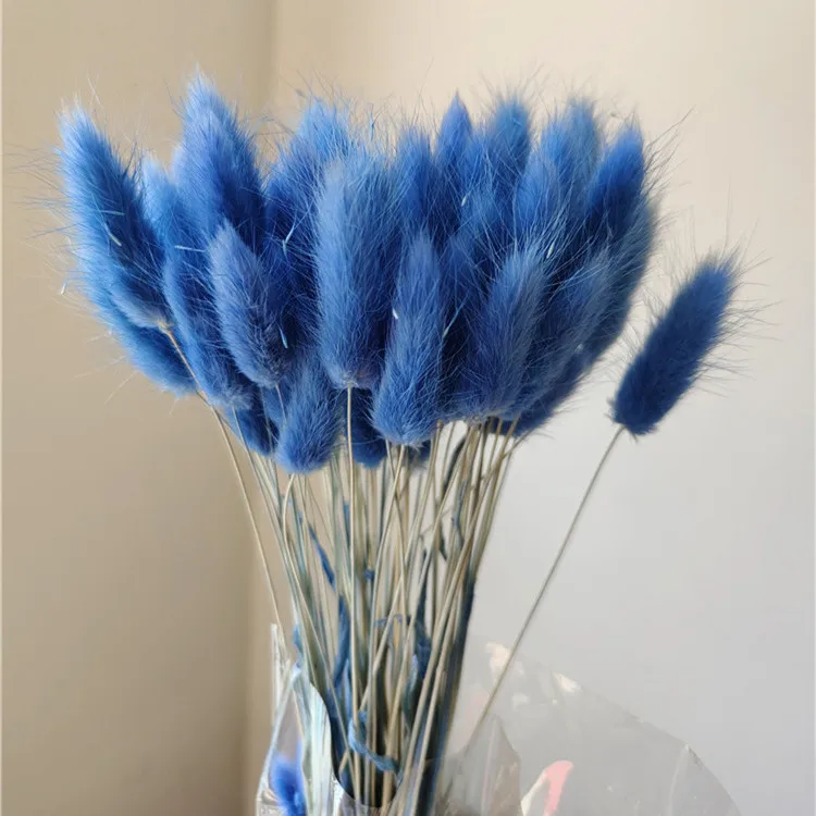 100 шт./лот сушеные цветы с натуральным кроличьим хвостом настоящие на ощупь