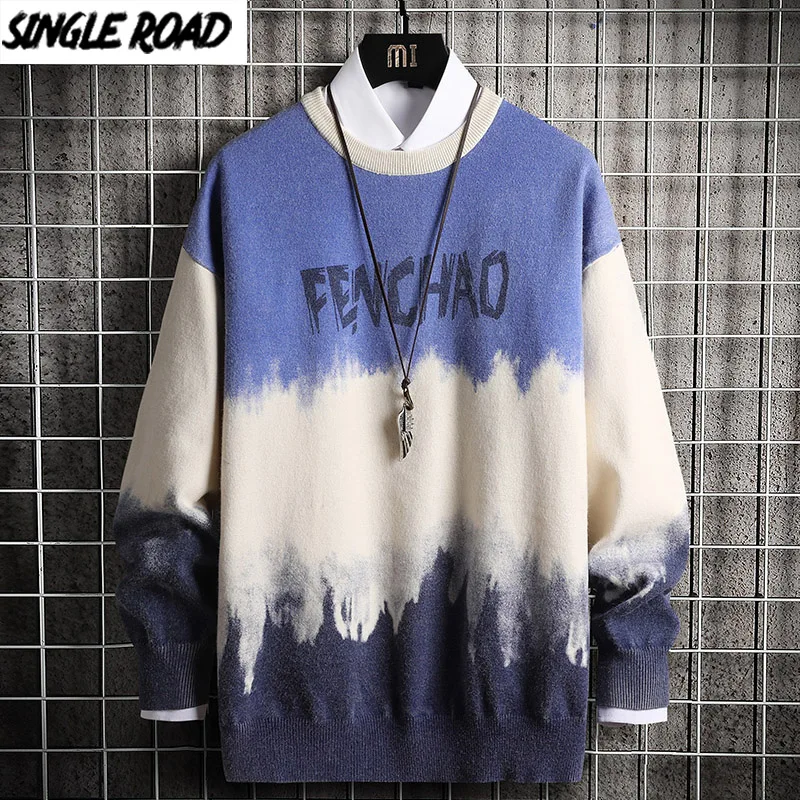 Мужской вязаный свитер в стиле хип хоп|Джемперы| |