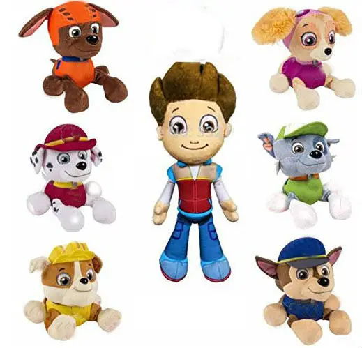 05-7pcs 6 шт. подлинный Щенячий патруль китайский стиль Tang плюшевая игрушка мультяшный Щенячий патруль Чейз Marshall Skye Rocky мягкая детская игрушка-фигурка - Цвет: 05-7pcs