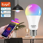 Tuya WiFi смарт-лампы в виде светодиодной лампы E27 цветная (RGB), 12 Вт, 15 Вт, 18 Вт с регулируемой яркостью с приложение Smart Life, голос Управление для Google Home,Alexa Светильник лампы