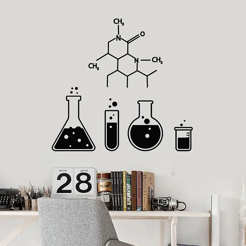 Химические наклейки на стену. Декор на стене химические формулы. Формулы наклейки. Идеи дизайна для посуды химия.