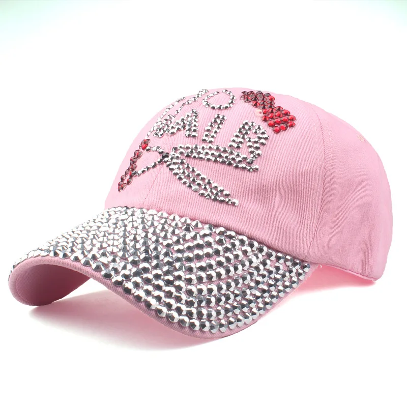 

baseball caps for women Casual Rhinestones Skull cap new fashion high quality Unisex hat Female Peaked cap Dropshipping