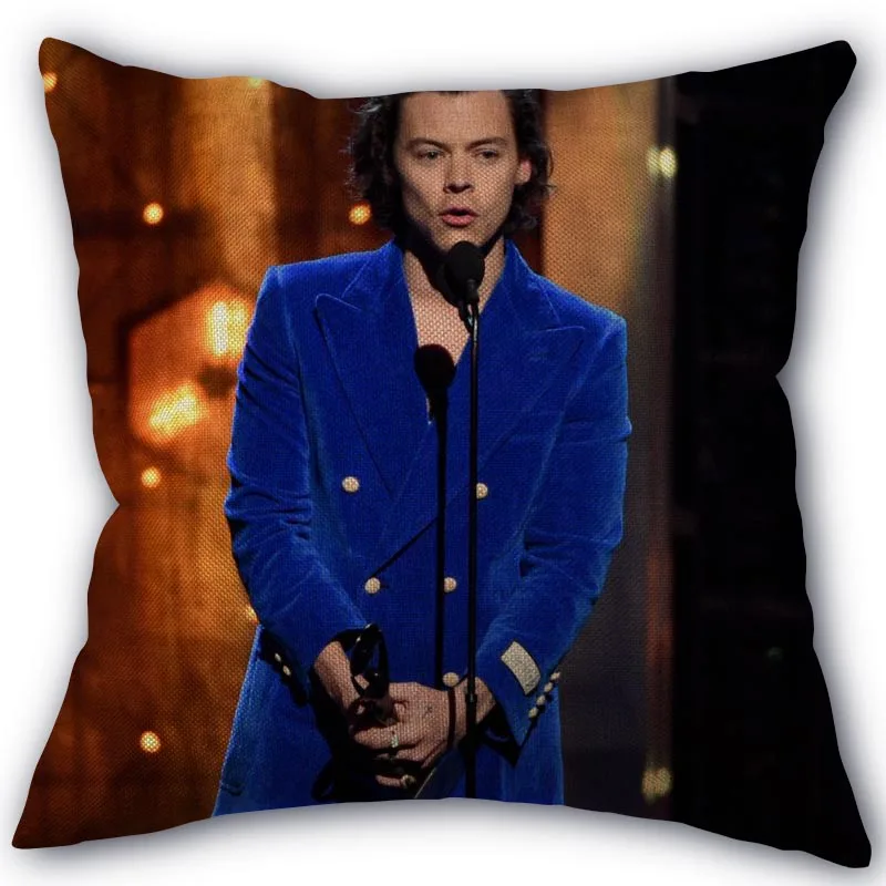 

Nice Harry Styles Pillowcase Cotton Linen Fabric Square Zipper Pillowcase 45X45cm Wedding Decorative Pillow cover 11-17