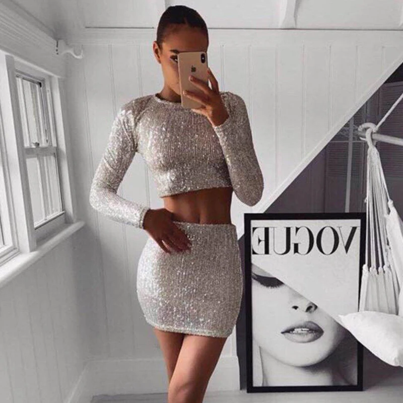 Мини платье с длинным рукавом и вырезами короткое для клубной вечеринки|Женские
