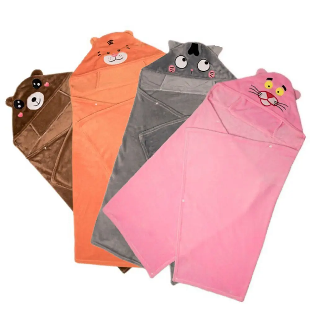 

Cartoon Animal Cloak Hooded Cloak Home Shawl Flannel Air Conditioning Blanket For Lazy 2001