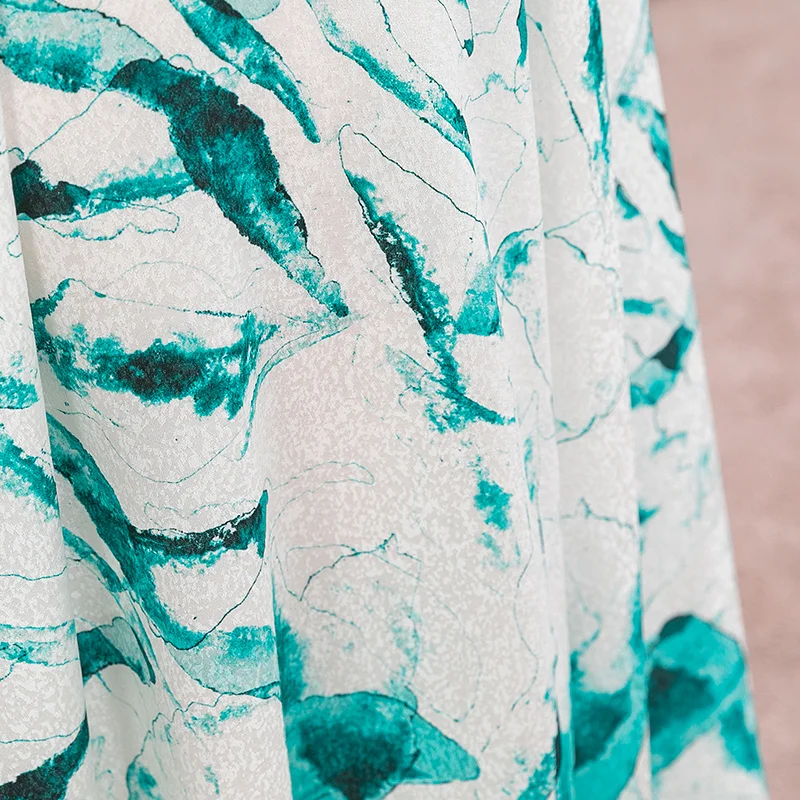 

VOA Silk 20m/m Jacquard Heavy Stitching Open Wire Decorative Side Zipper Fashion Wide Leg Skirt Trousers KE118 Pants for Women