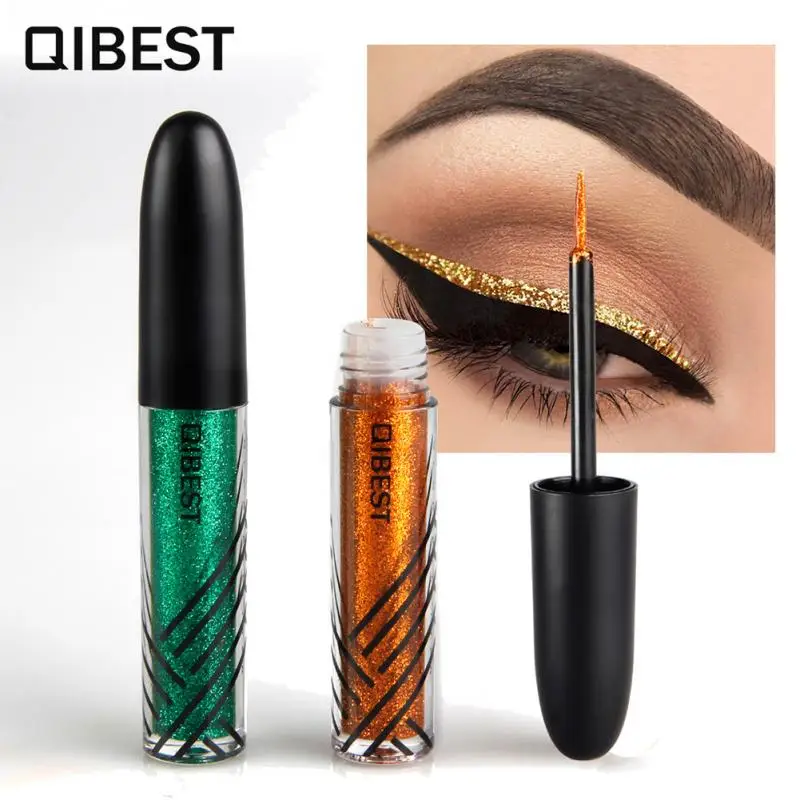 QIBEST 13 colors Liquid Glitter Eyeliner Waterproof Long Lasting Eyeshadow Shimmer Sparkling Makeup Diamond Eyeliner Cosmetic