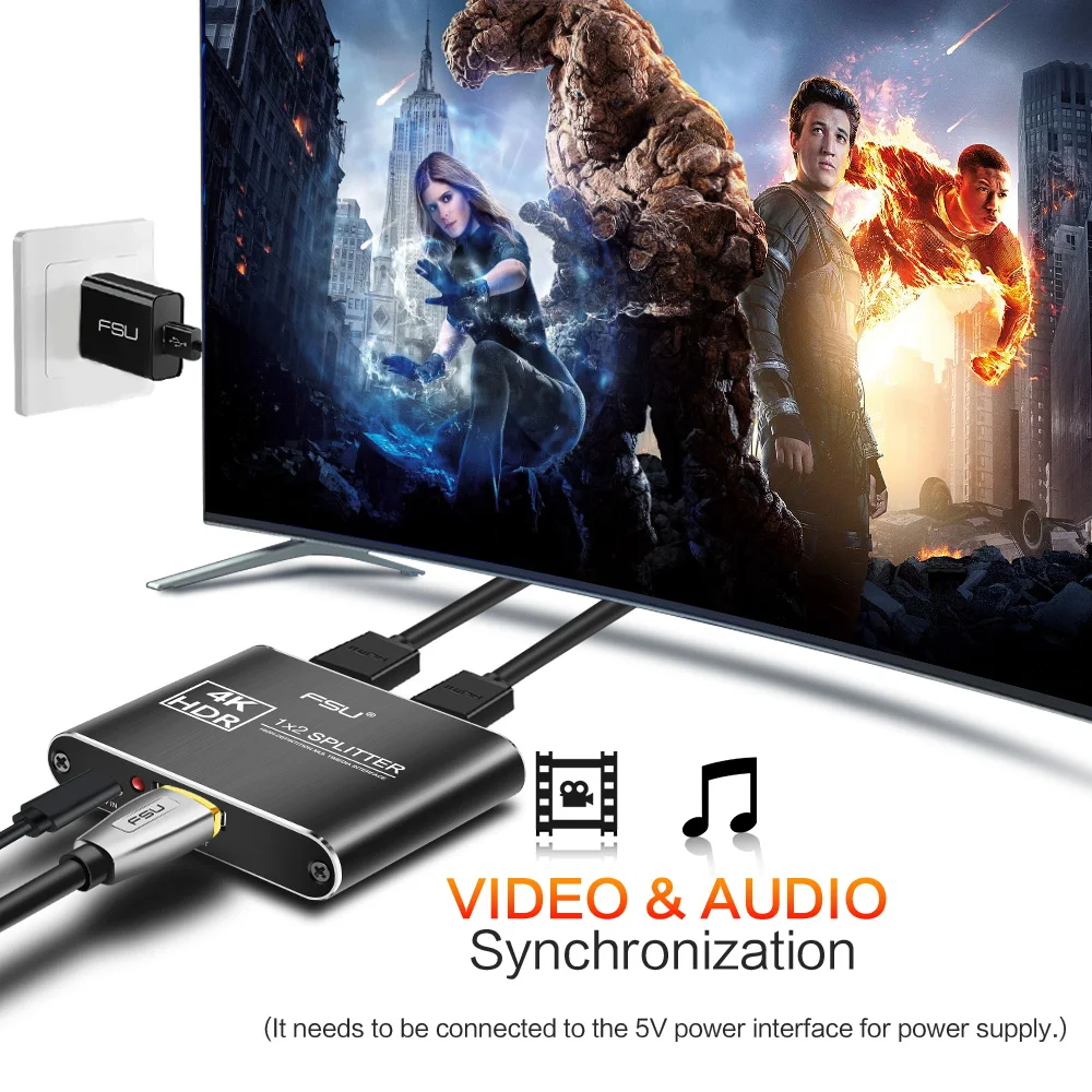 HDCP Full HD 4K HDMI Split ter 1X2 коннектор видео переключатель 1 в 2 Out усилитель двойной