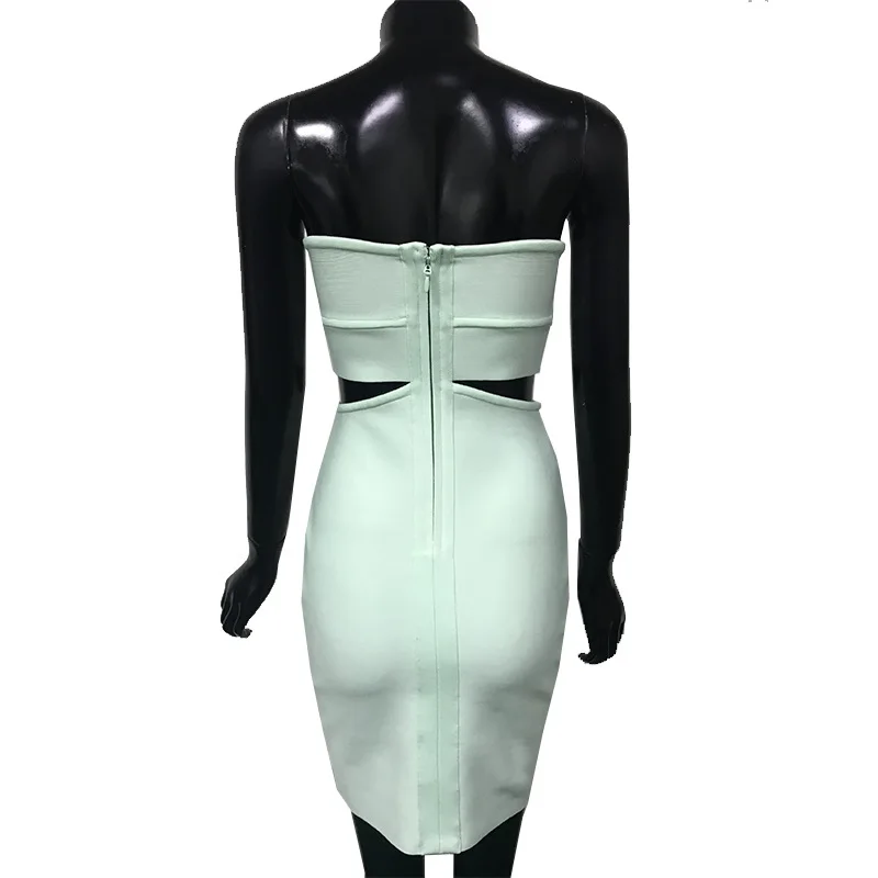 

2021 Summer New Women Tube Top Bandage Dress Sexy Wrapped Chest Sleeveless Hollow Mini Dress Celebrity Bodycon Club Vestidos