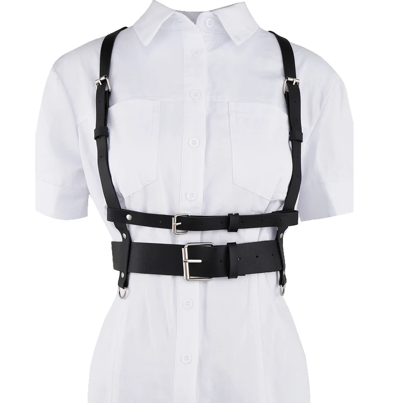 2021 New Fashion Punk Leather Harness Belt Strap Girdle Sexy Women Handmade Belt Decorative Shirt Dress Vest Harness Belt