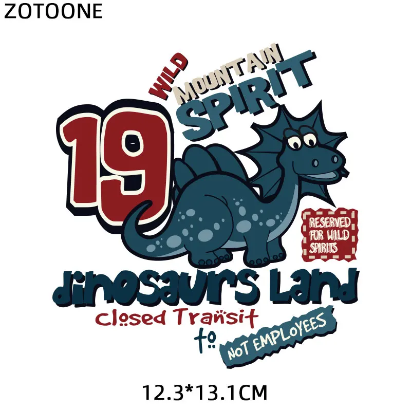 ZOTOONE Scary Dinosaur Patches Iron on Skull Stickers for Clothing Heat Transfers DIY Monster Patch Kids Vinyl Appliques F | Дом и сад