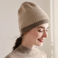 ladies headgears 100 pure goat cashmere knitting hats 2020 winter autumn woman 2colors thick warm hats free shipping