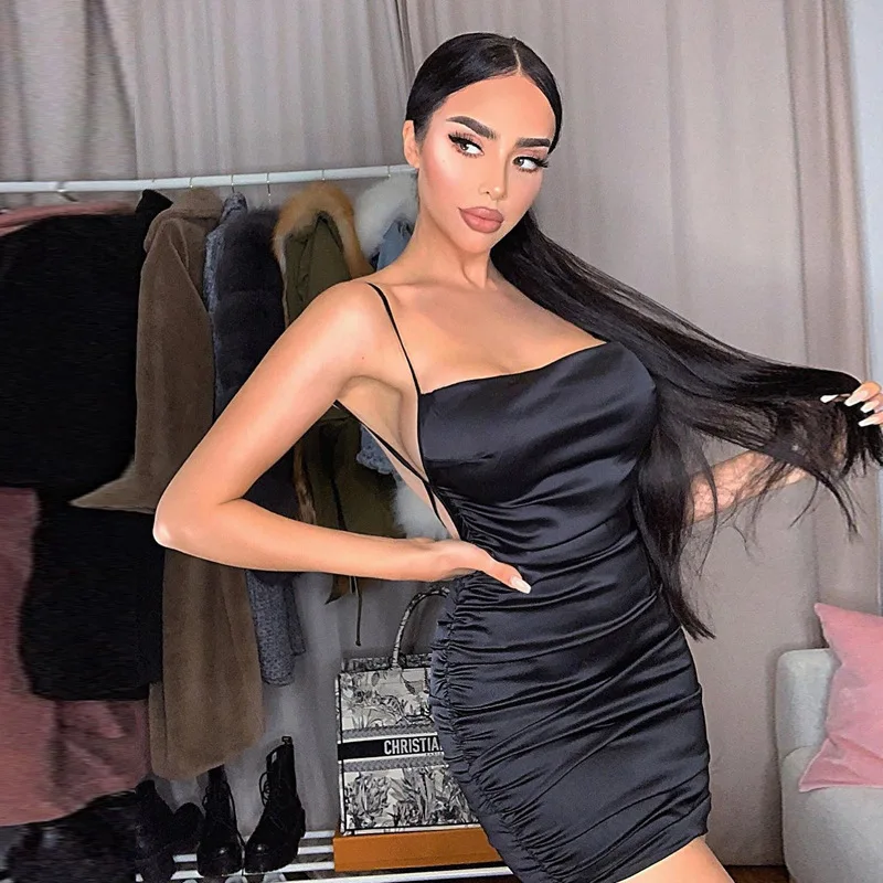 

Popular Summer 2020 New Women's Clothing Pin Pleated Sling Open Back Fashion Dress