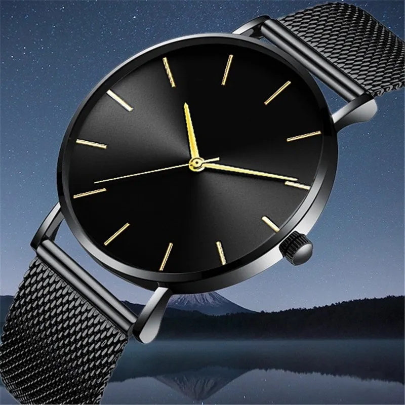 Montre Femme, сетчатый ремень, ультра-тонкие минималистичные женские часы, relojes para mujer, розовое золото, спортивные наручные часы, relogio masculino