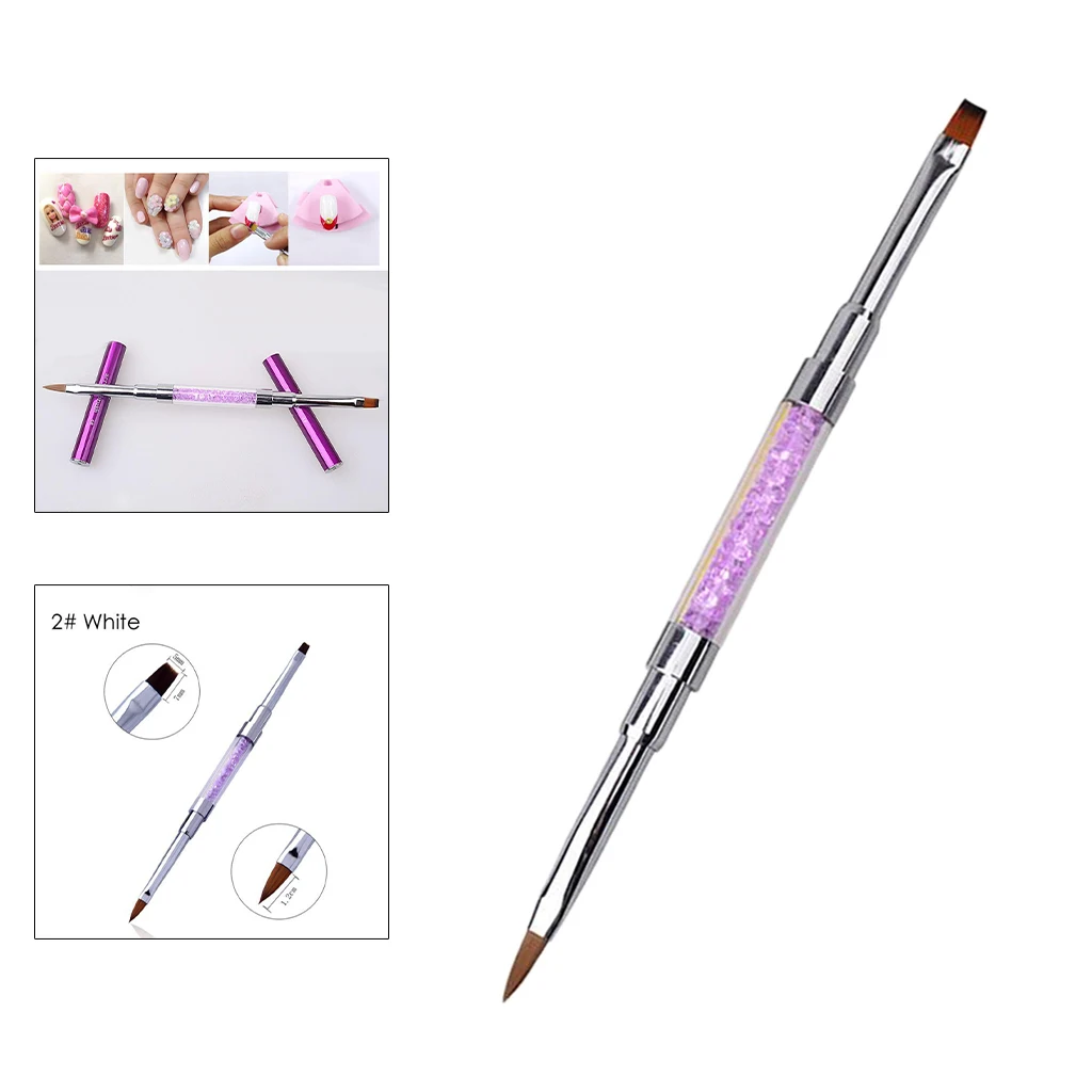

Double Ended Nail Art Brush w/ Rhinestone Handle Nail Painting Pen DIY Tools