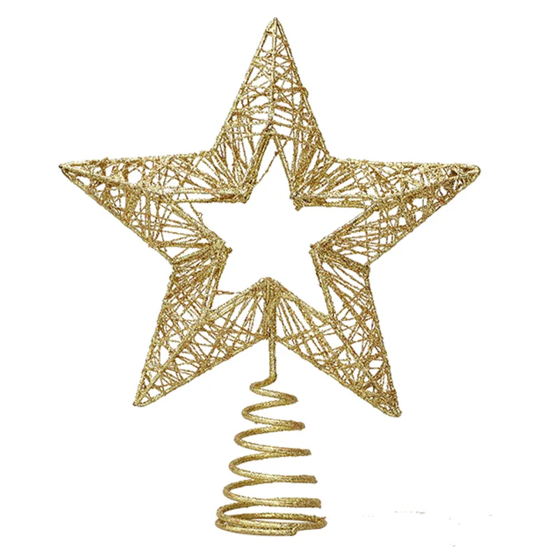 

Золотые блестящие украшения для рождественской елки, железные украшения в виде звезд для дома, новый год 2021