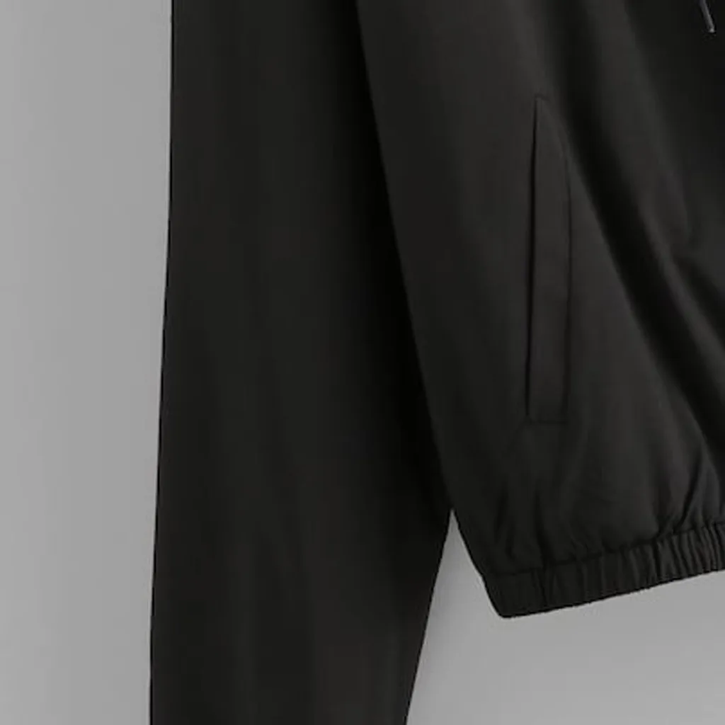 

JAYCOSIN Outerwear Coats Jackets Long Sleeve Patchwork Oversize Zipper Jacket Windbreaker Thin coat and jackets women Sport Coat