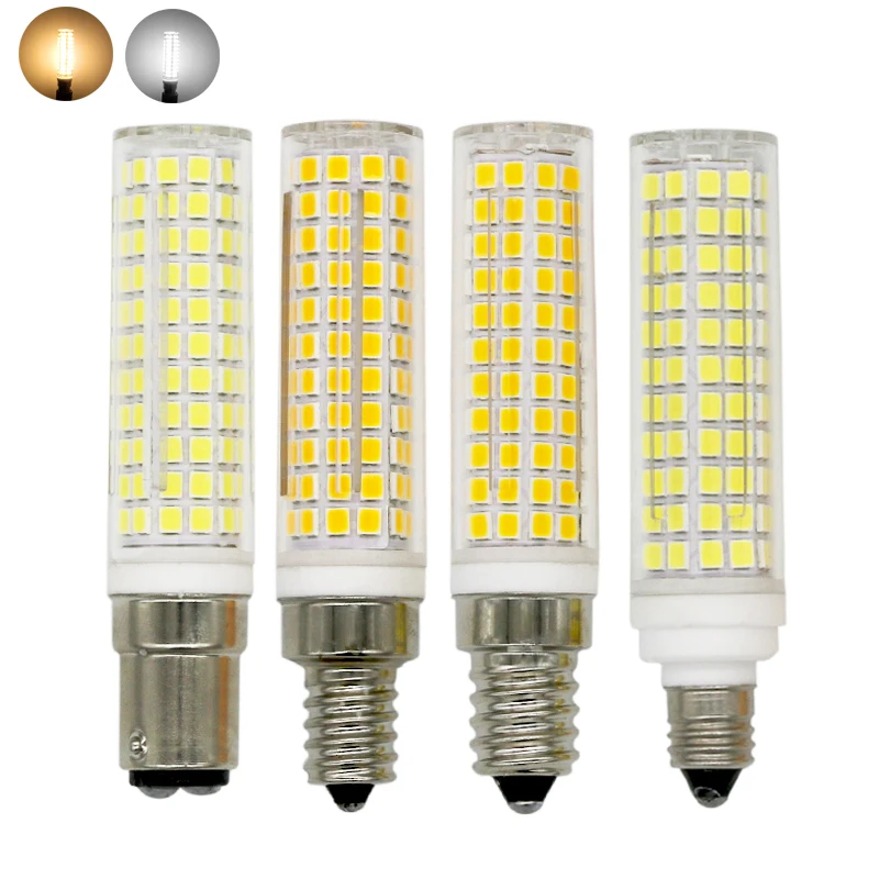 BA15D E11 E12 E14 Dimmable LED Lights Mini 136 LEDs Ceramics Corn Bulbs 15W Replace 150W Halogen Lamps 220V for Home Chandelier