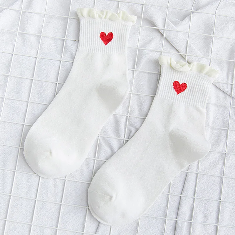 style 3 white Модные кружевные женские носки с жемчугом; зимние носки; теплые хлопковые женские короткие носки; однотонные повседневные носки для девочек; короткие носки; Sokken skarpetki - Цвет: style 3 white