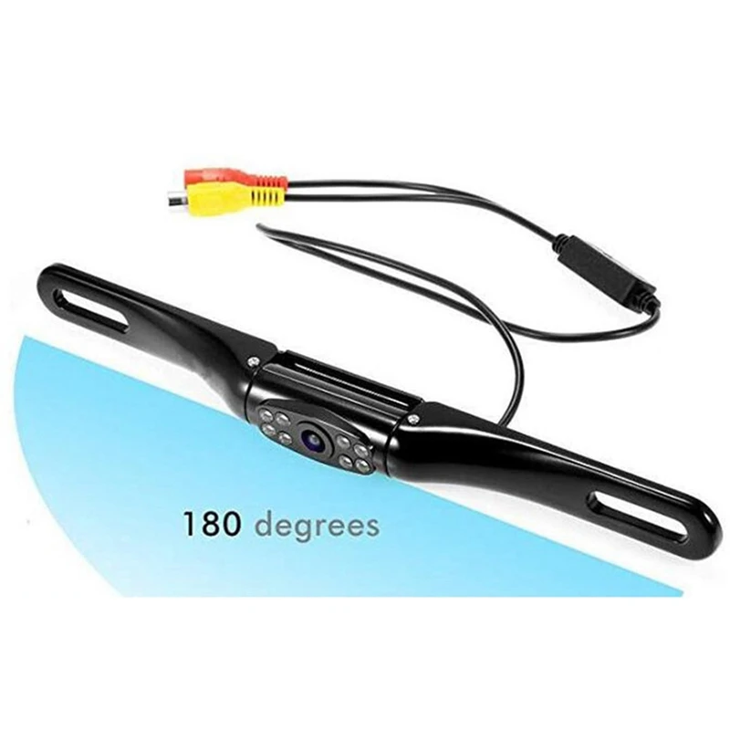 

Car Rear View Camera Waterproof Wide 170 degree Night Vision Backup Camera 8-LED Long License Plate Frame Camera
