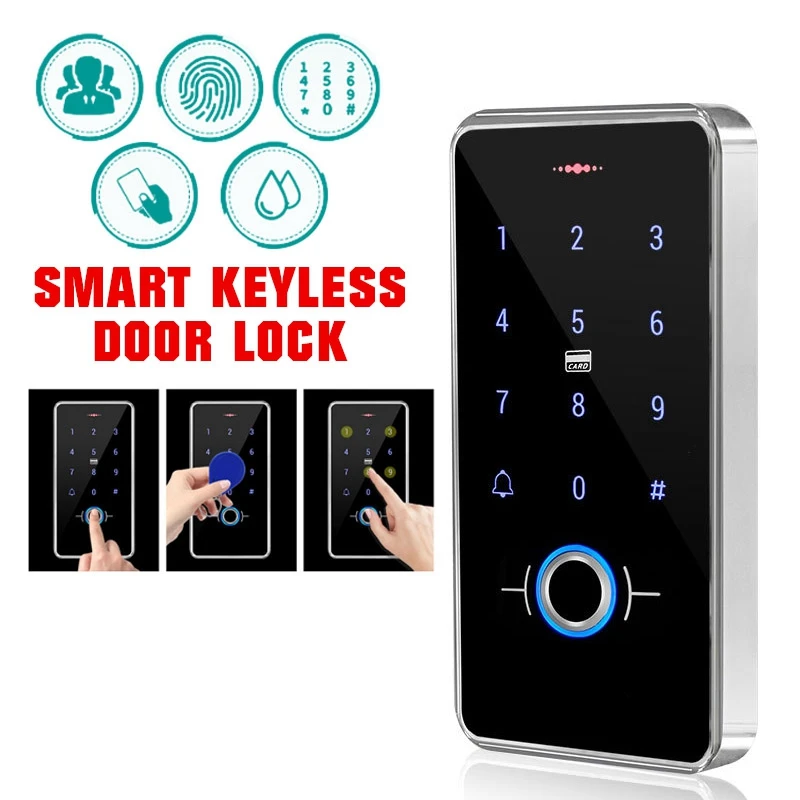 

Умный дверной замок без ключа, электронный замок с клавиатурой и сканером отпечатков пальцев, блокировка по отпечатку пальца, 12 В постоянно...