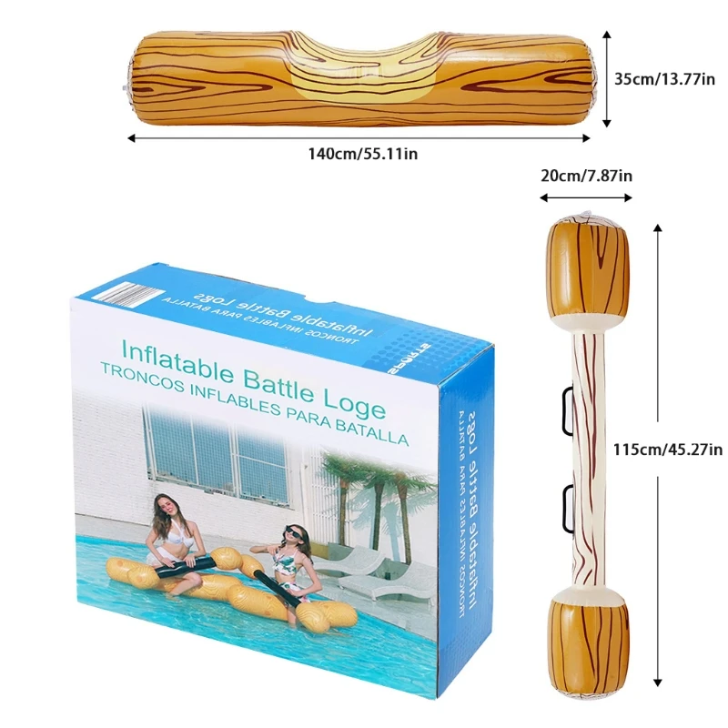 

B36E Log Rafts Inflatable Pool Float Row Toys for Pool Party/Game Travel/Swim