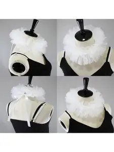 Женский фатиновый пушистый гофрированный многослойный сетчатый костюм для костюмированной вечеринки с имитацией воротника клоуна Y1QD