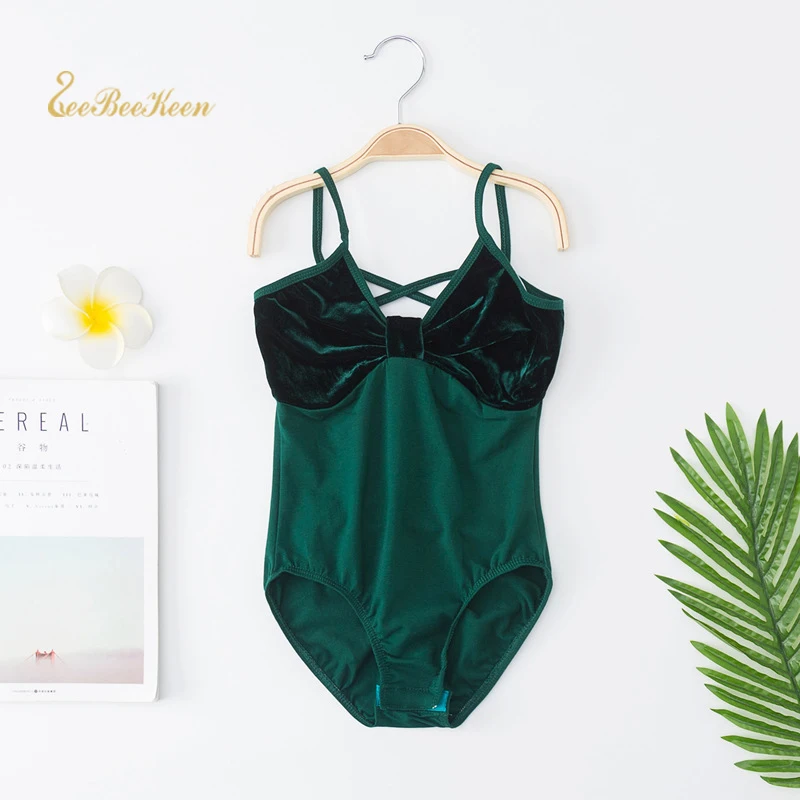 Бархатный гимнастический трико для балета и танцев слинг балерины детская