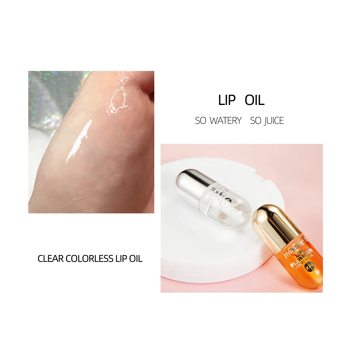 1 шт. прозрачный блеск для губ в капсулах имбиря и мяты Увлажняющая