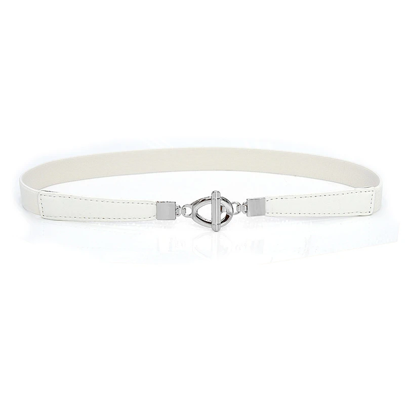 

Simple Women Belt PU Leather Solid Color Waistband Thin Elastic Waist Belt Female Dress Apparel Accessories