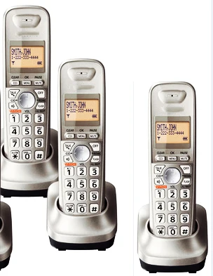3 affiliated fones Стационарный беспроводной телефон с ответной машиной Handfree, голосовая почта с подсветкой, ЖК-цифровой беспроводной телефон для офиса, дома, бизнеса - Цвет: 3 affiliated fones