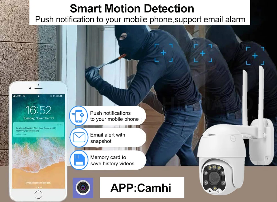 KuWFi 1080P 4G камера с sim-картой PTZ 2. Mp беспроводная Wifi безопасности автофокусом