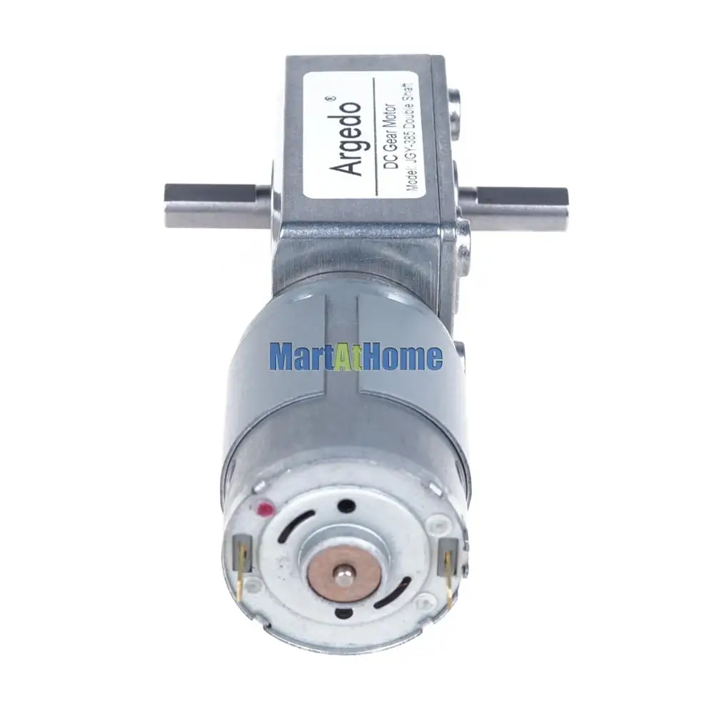 JGY385 Double Shaft Worm DC Gearmotor Speed Reduction Motor Self-locking 6V 12V 24V DC 8~214 RPM 1~30 KG.CM