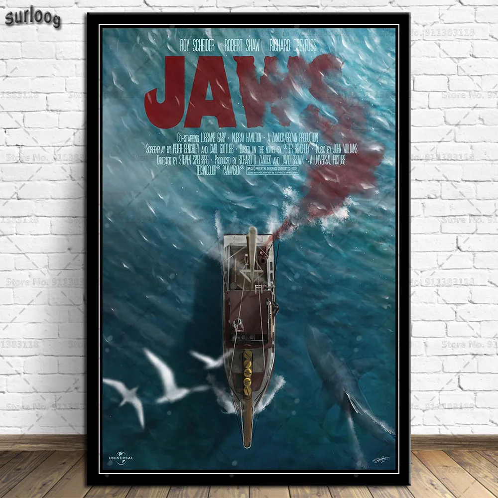 Настенный плакат челюсти из фильма ужасы горячие фотографии принты Картина на
