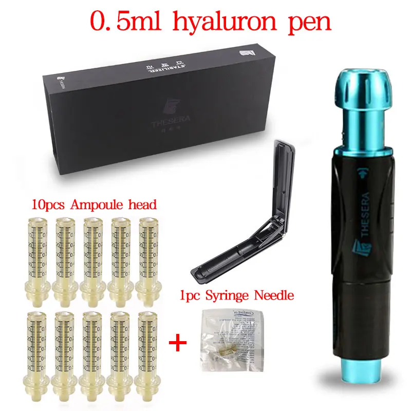 black pen 10head 1ne Стерильный распылитель, гиалуроновая ручка, 0,5 мл, устройство для ухода за лицом, гиалуроновая ручка для регулировки, против морщин, для подтяжки губ, высокое давление - Габаритные размеры: black pen 10head 1ne