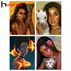 Алмазная живопись Huacan 5D, Новое поступление, Африканская женщина, Алмазная мозаика, вышивка животными, портрета, украшение для дома