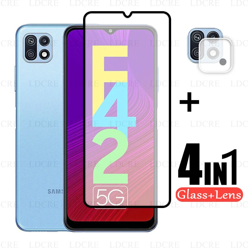 

Стекло с полным покрытием для Samsung Galaxy F42, искусственное стекло, закаленное стекло для Samsung Galaxy F42, искусственное стекло для объектива камеры для Galaxy F42, искусственное стекло