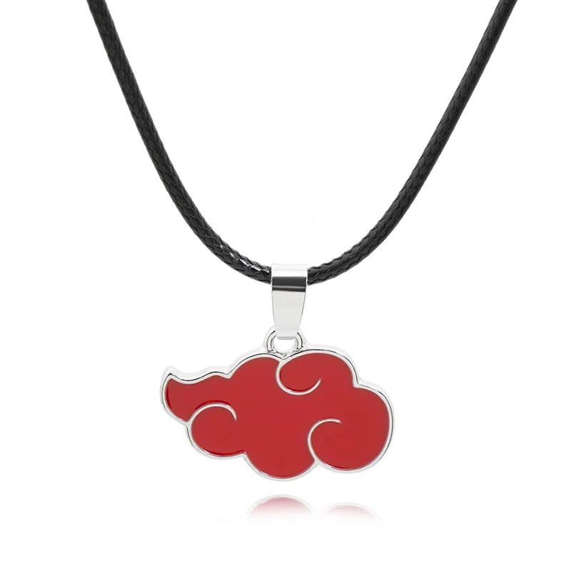

1 Pcs Japanese Anime Cosplay Naruto Akatsuki Organization Red Cloud Sign Metal Unisex Pendant Trendy Women Men Necklace