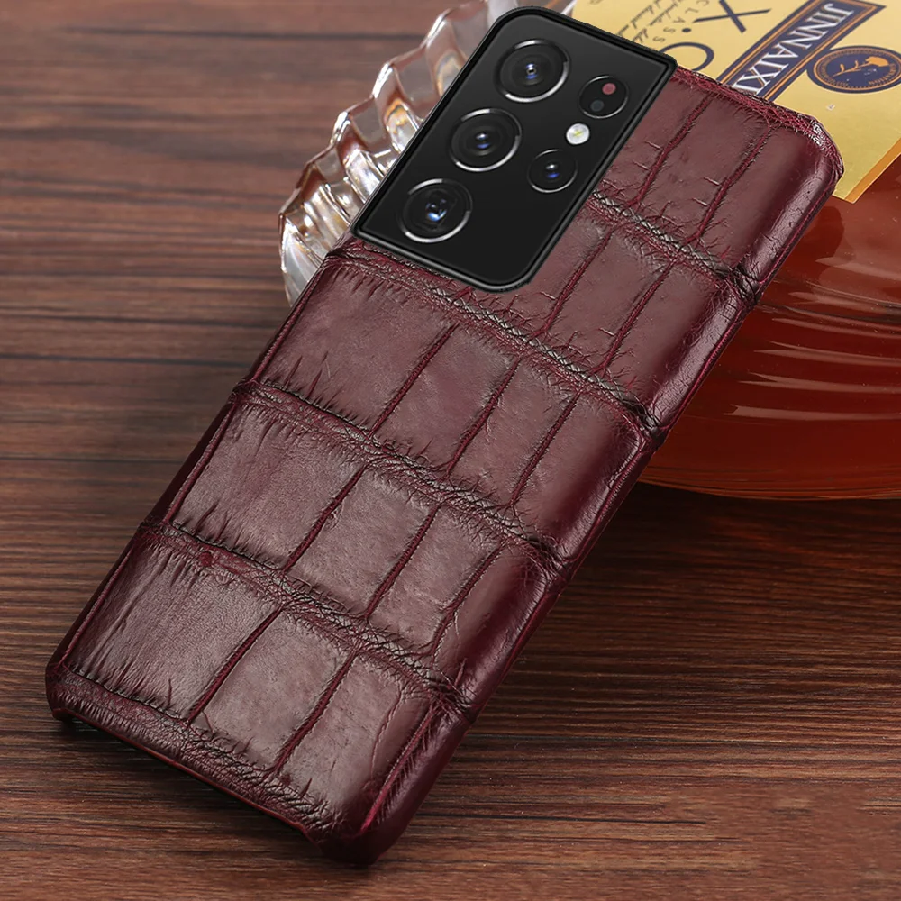 

Genuine Crocodile Leather Case For Samsung Galaxy S21 Ultra S20 FE S8 S9 S10 S21 Plus Note 20 10 9 A21S A31 A51 A50 A71 M31 M51