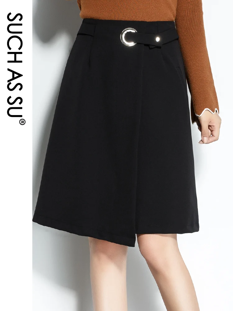 Такие как SU осенне-зимняя вязаная Асимметричная Женская юбка в стиле пэчворк