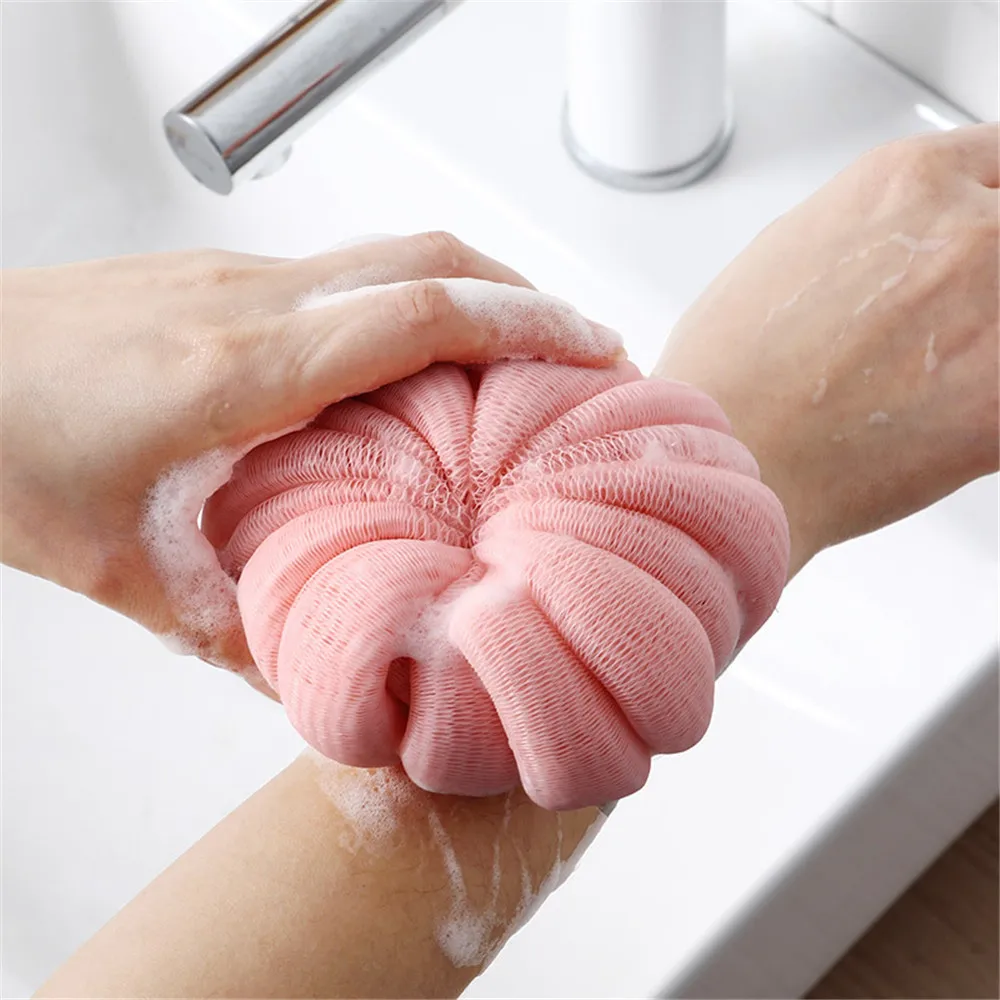 

Bath Bubble Balls Durable Powerful Exfoliating Sponge Wisp For Body Scrubber Shower Mesh Puff Push Up Bubble For Bath Washcloth