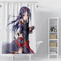 anime shower curtain waterproof polyester fall shower curtain cartoon white shower curtains liner girl curtain for bathroom