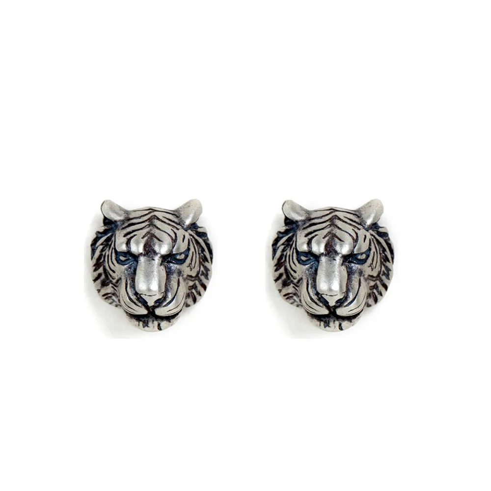 

Retro Tiger Skull Silver Color Stud Earrings Motorcycle Party Punk Earrings Biker Men Jewelry Gothic Earring Jewelry Accessories