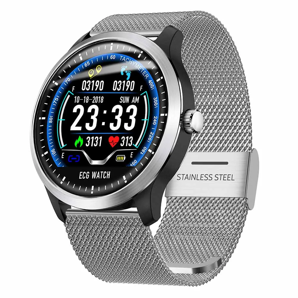 Cheap 2019 New ECG + PPG Smart Watch Men IP67 Waterproof Sport Watch Heart Rate Monitor Blood Pressure Smartwatch for The Aged