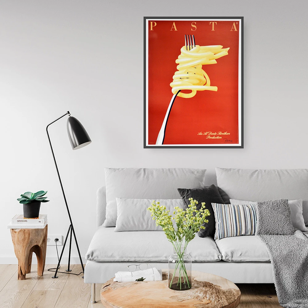 Винтажная итальянская паста Ретро еда и напитки Италия кафе ресторан печать